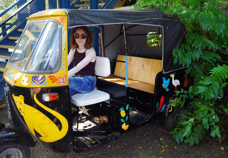 Blogger on Tuk Tuk