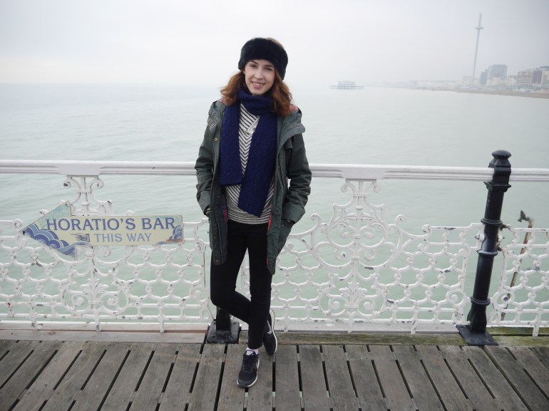 Blogger on Brighton Pier