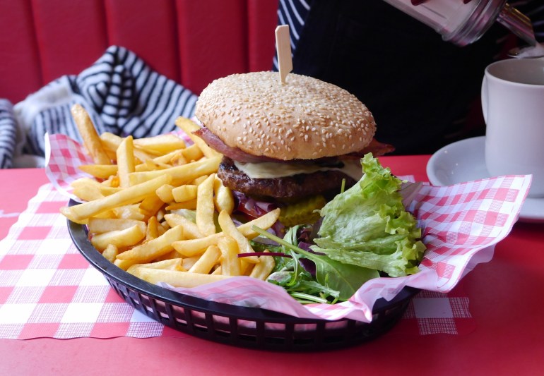 Burger at JB's Diner 