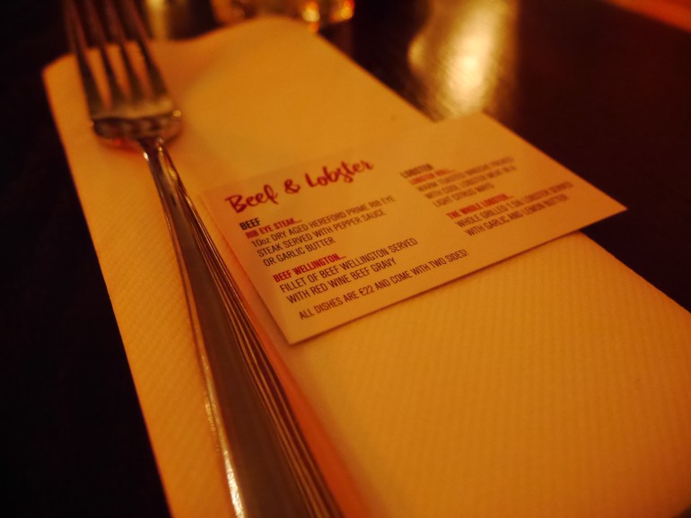 Beef&Lobster Menu