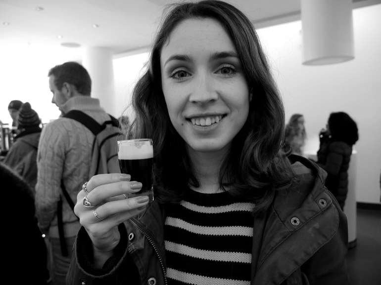 Blogger with Guinness at Storehouse